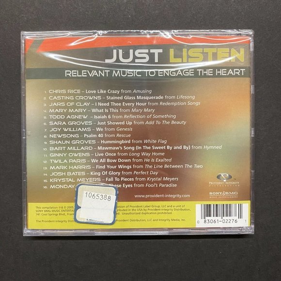 Just Listen: Relevant Music To Engage The Heart by Various (CD, 2005) Sealed - Picture 2 of 2